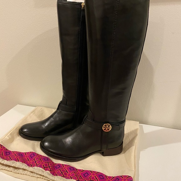 Tory Burch Black Bristol Riding Boots - Picture 2 of 7